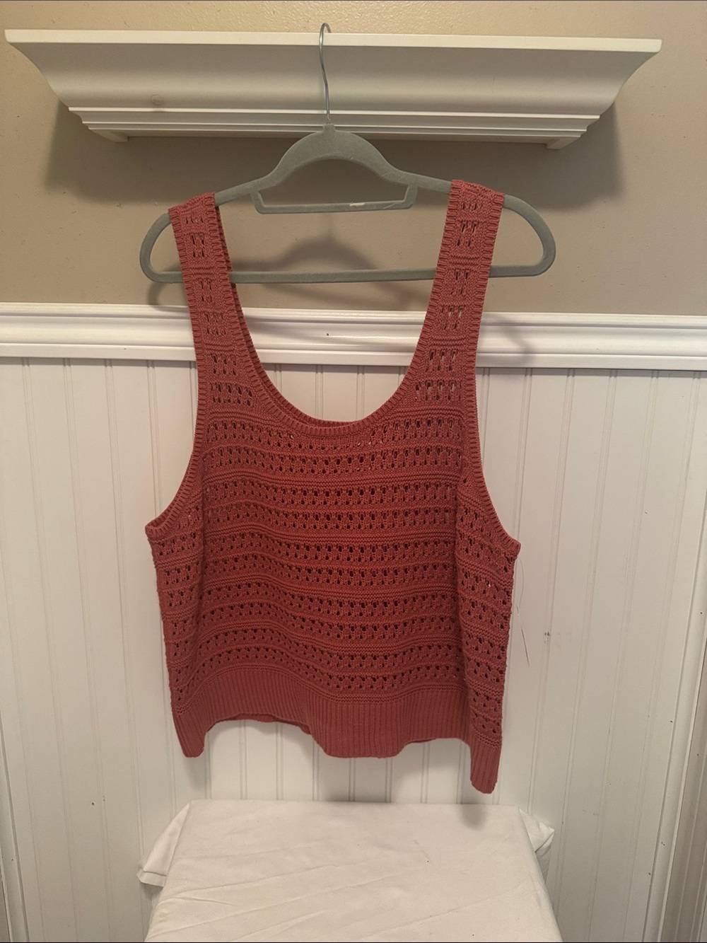 Old Navy Rust-Toned Crochet Knit Tank